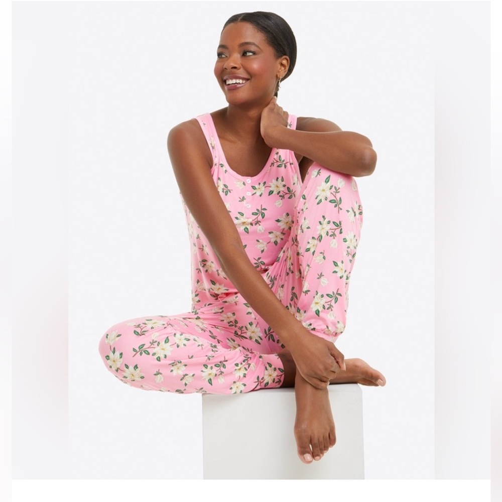 Draper James Hillary Soft Pajama Set in Pink Magnolia 1X